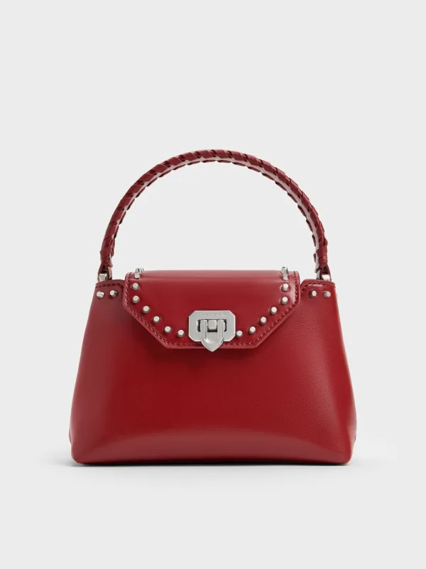 Charles & Keith - Arwen Studded Top Handle Bag made by Charles & Keith