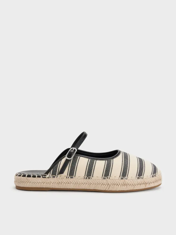 Charles & Keith - Striped Mary Jane Espadrille Mules made by Charles & Keith