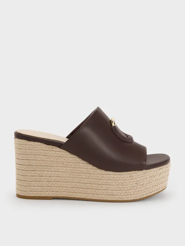CHARLES & KEITH - Metallic-Accent Espadrille Wedges made by Charles & Keith