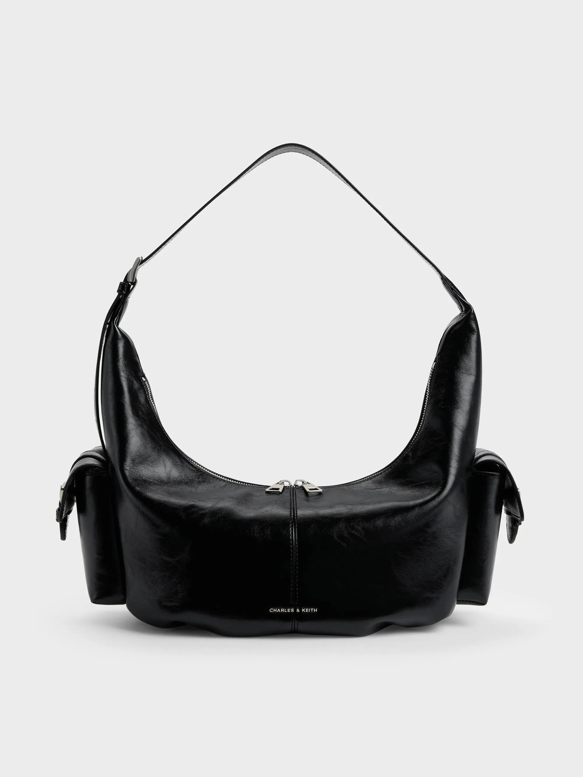 Charles & Keith - Large Bessie Side-Pocket Hobo Bag sold by Charles & Keith