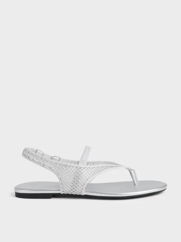 Charles & Keith - Ellory Mesh Thong Slingback Sandals made by Charles & Keith