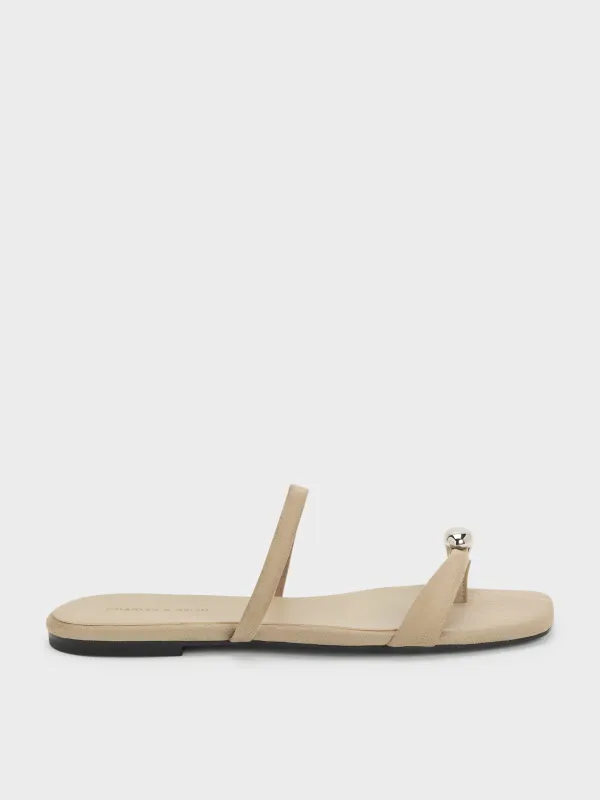 Charles & Keith - Raina Faux Suede Toe-Ring Sandals made by Charles & Keith