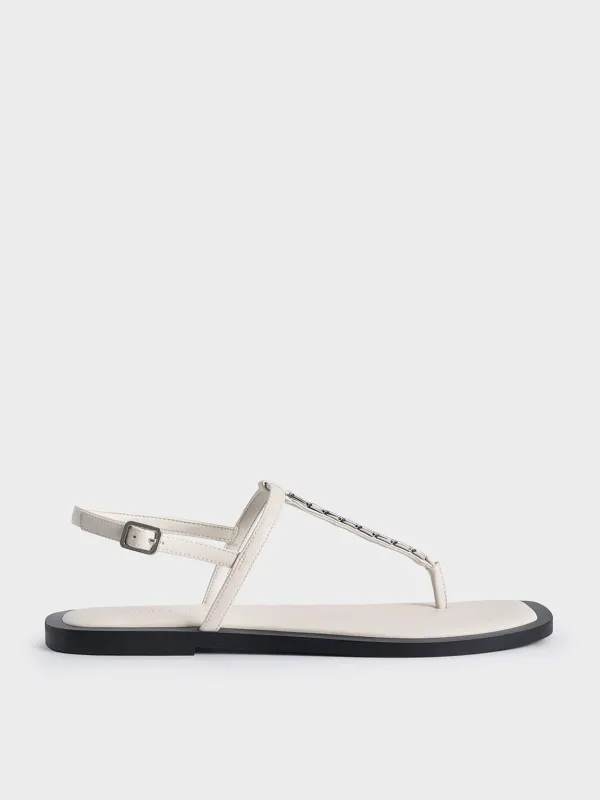 Charles & Keith - Chain-Link Thong Sandals made by Charles & Keith