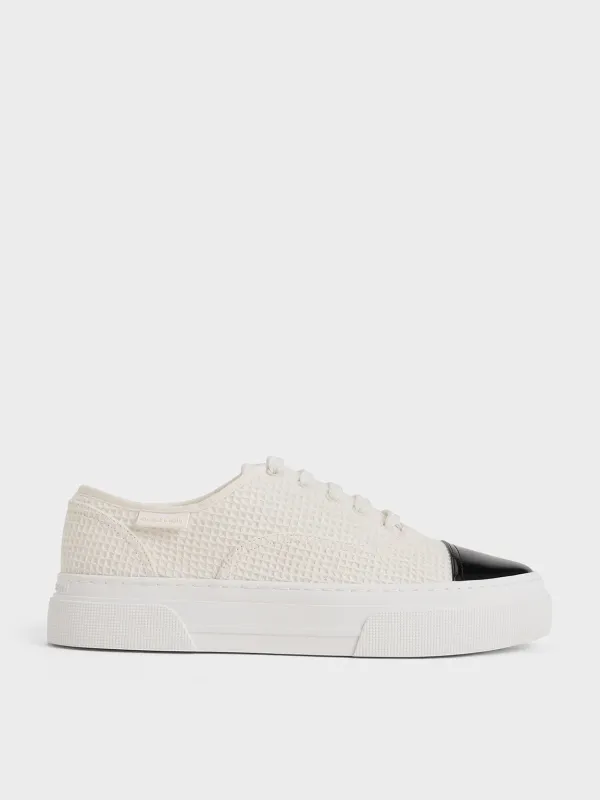 Charles & Keith - Joshi Textured Two-Tone Sneakers made by Charles & Keith