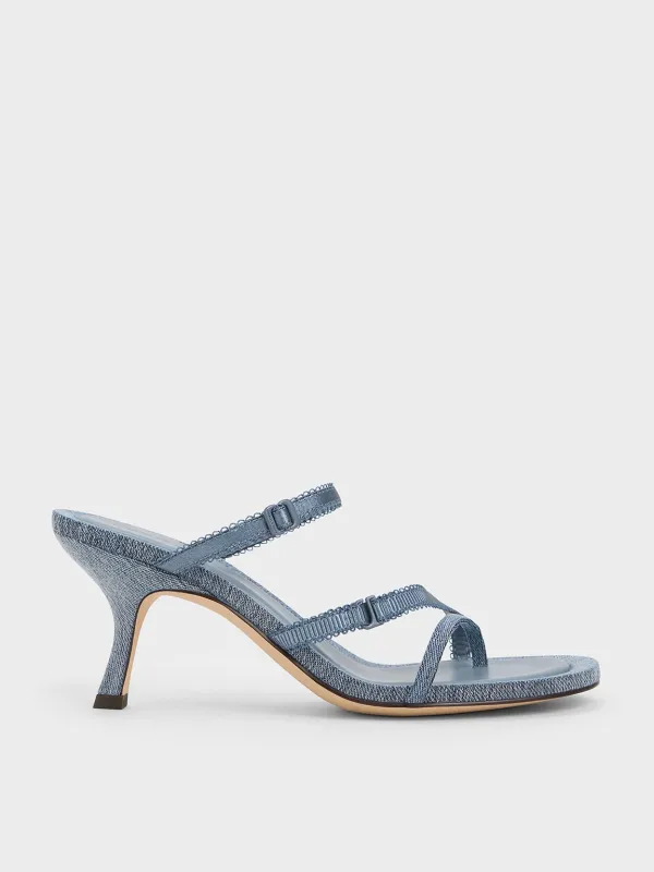 Charles & Keith - Denim Lace-Strap Thong Sandals made by Charles & Keith