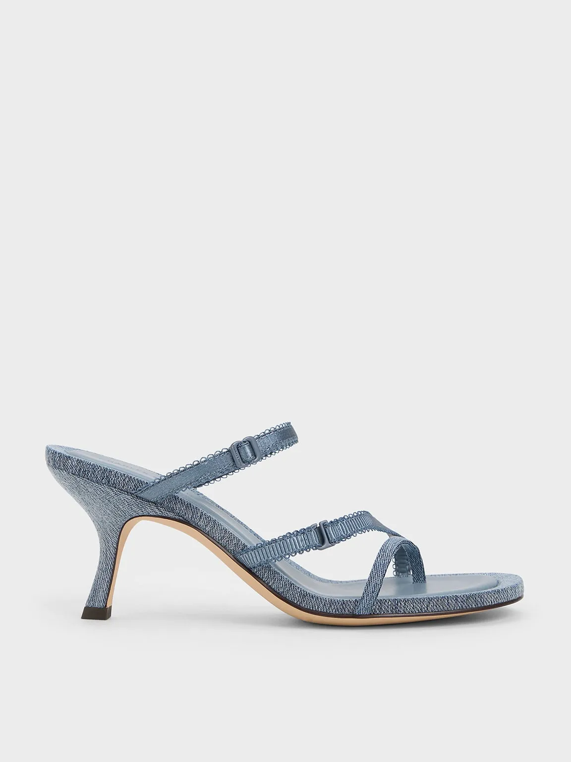 Charles & Keith - Denim Lace-Strap Thong Sandals sold by Charles & Keith