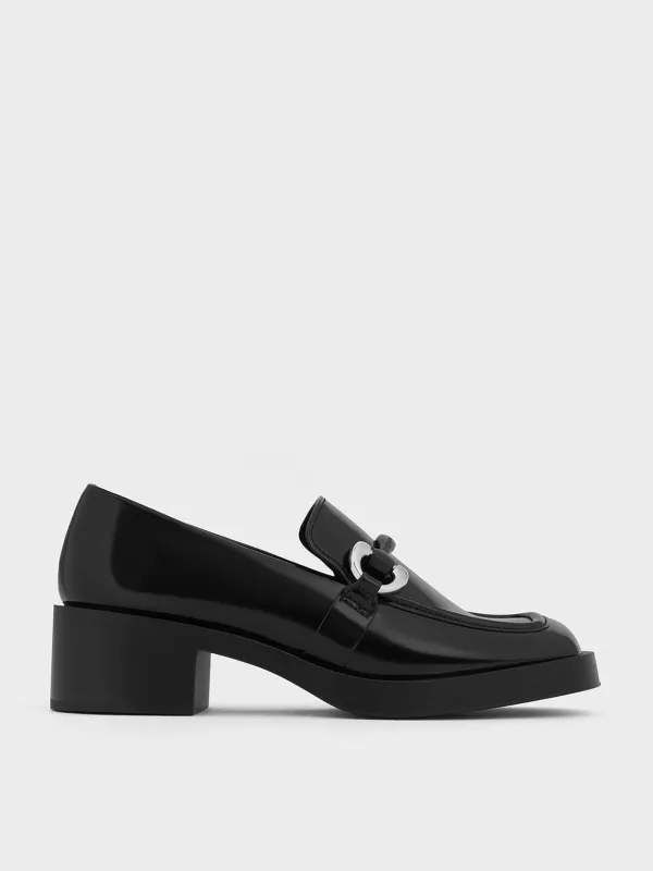 Charles & Keith - Catelaya Metallic Accent Loafer Pumps made by Charles & Keith