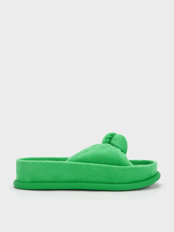 Charles & Keith - Loey Textured Knotted Slides made by Charles & Keith