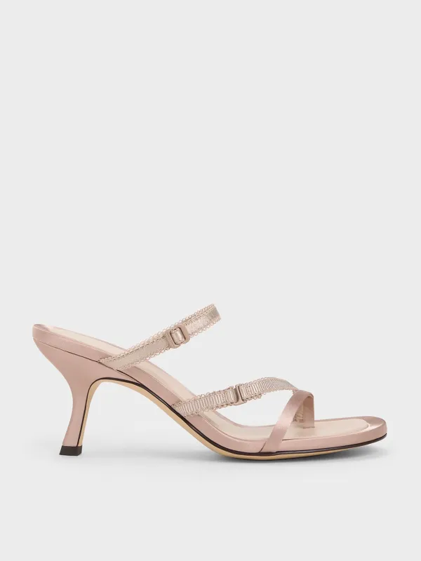 Charles & Keith - Satin Strappy-Lace Thong Sandals made by Charles & Keith