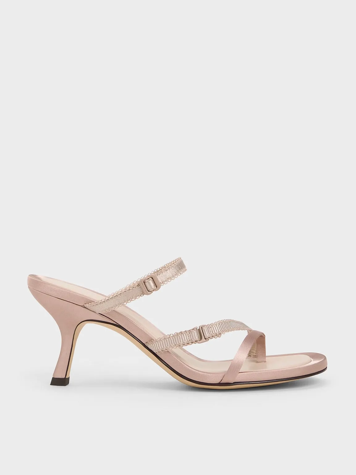 Charles & Keith - Satin Strappy-Lace Thong Sandals sold by Charles & Keith