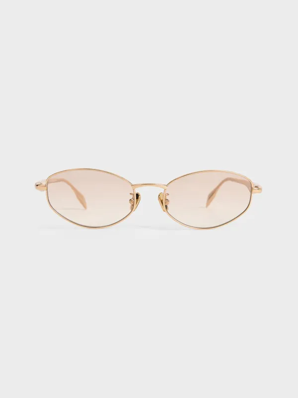 Charles & Keith - Celestia Crystal-Accent Oval Sunglasses made by Charles & Keith