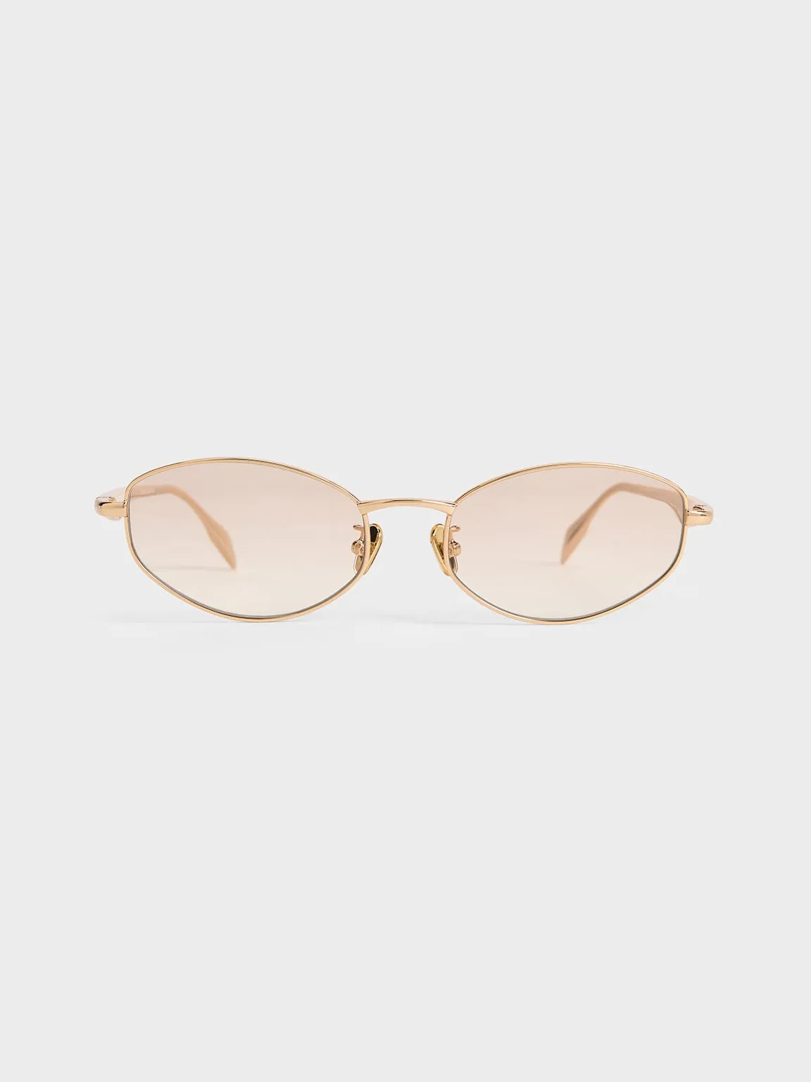 Charles & Keith - Celestia Crystal-Accent Oval Sunglasses sold by Charles & Keith