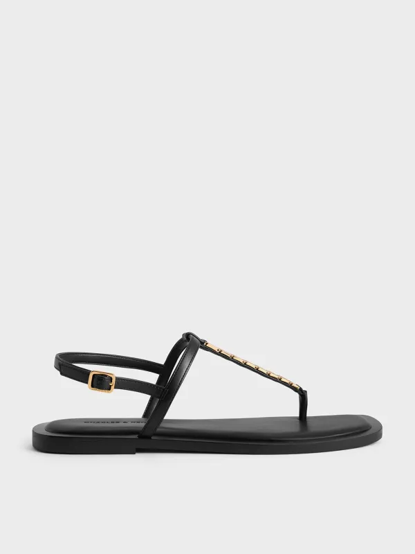 Charles & Keith - Chain-Link Thong Sandals made by Charles & Keith