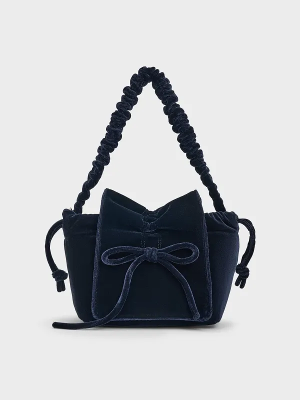 Charles & Keith - Velvet Bow Ruched Top Handle Bag made by Charles & Keith