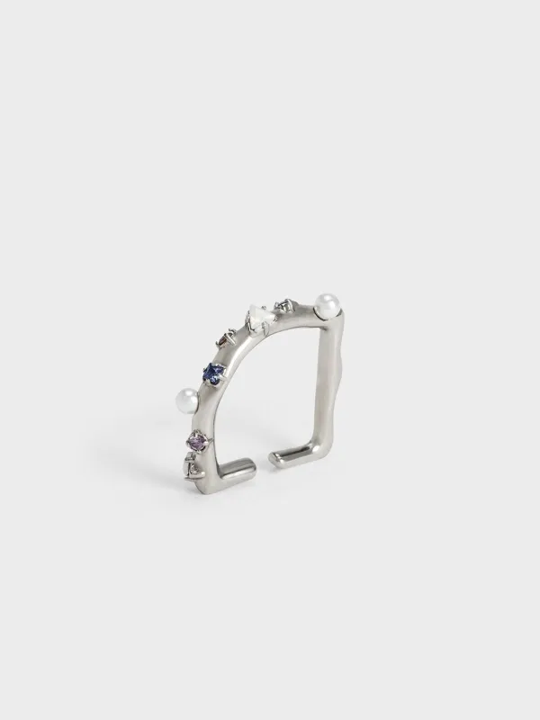 Charles & Keith - Pearl & Crystal-Embellished Ring made by Charles & Keith