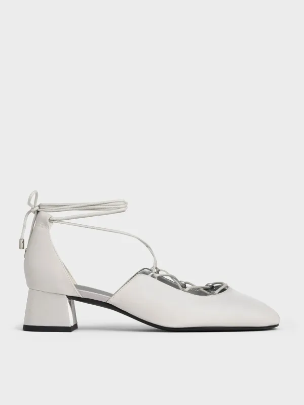 Charles & Keith - Lace-Up Tie-Around D'Orsay Pumps made by Charles & Keith
