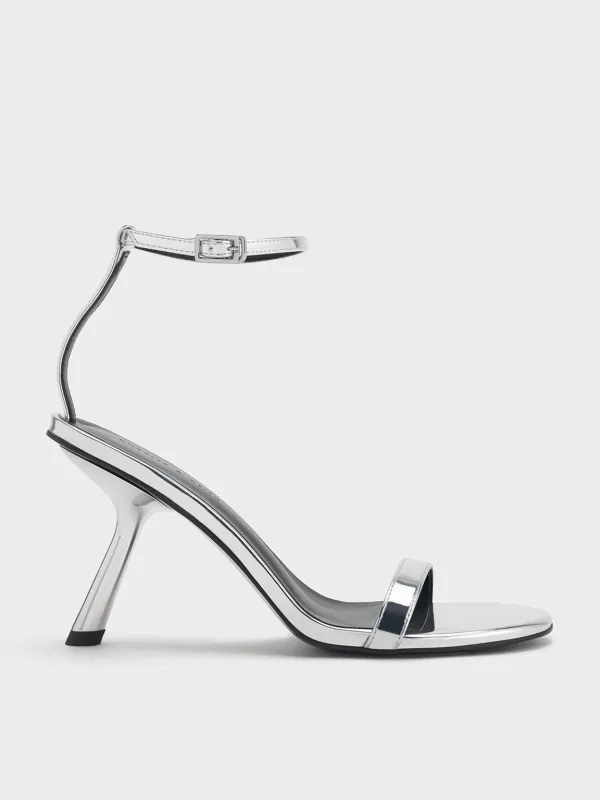 Charles & Keith - Metallic Slant-Heel Ankle-Strap Sandals made by Charles & Keith