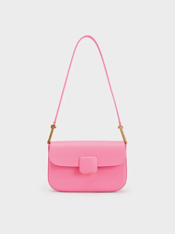 Charles & Keith - Koa Square Push-Lock Shoulder Bag made by Charles & Keith