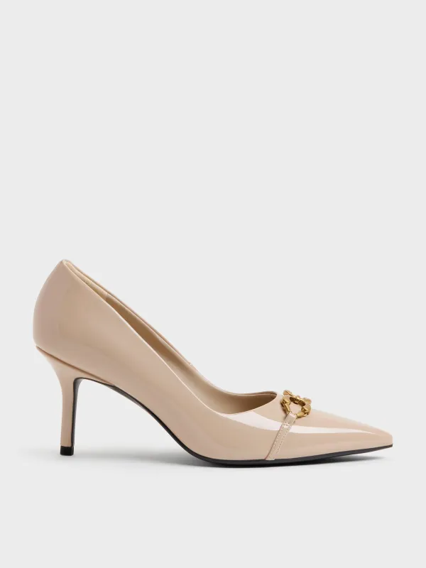 Charles & Keith - Patent Metallic-Buckle Pointed Pumps made by Charles & Keith