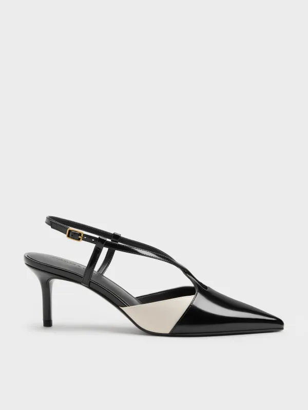 Charles & Keith - Two-Tone Pointed Slingback Pumps made by Charles & Keith