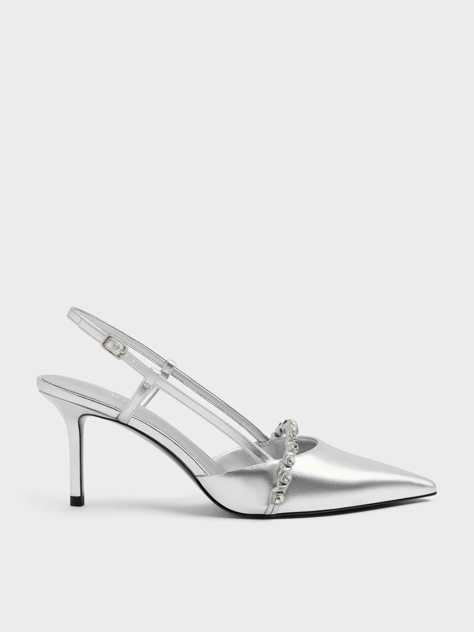 Charles & Keith - Metallic Crystal Slingback Pumps sold by Charles & Keith