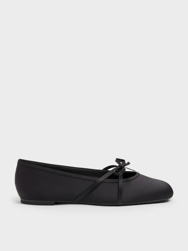 CHARLES & KEITH - Satin Bow Ballet Flats made by Charles & Keith