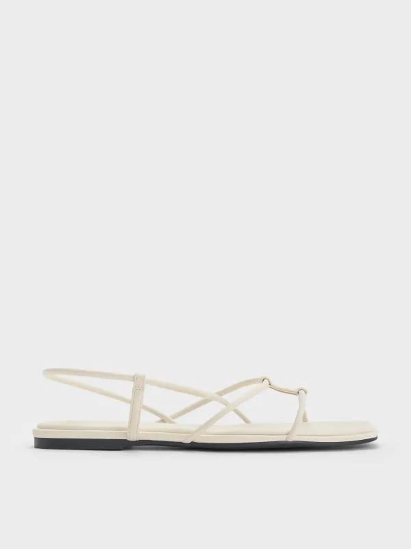 Charles & Keith - Square-Toe Strappy Sandals made by Charles & Keith