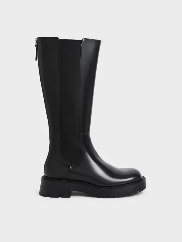 Charles & Keith - Zip-Up Chelsea Knee Boots made by Charles & Keith
