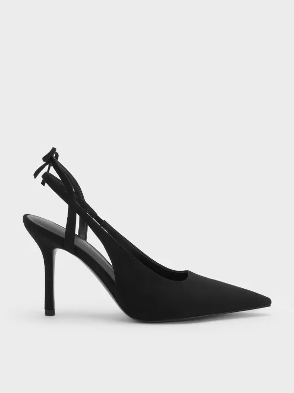 Charles & Keith - Faux Suede Back-Bow Slingback Pumps made by Charles & Keith