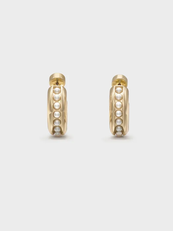 Charles & Keith - Pearl Open-Hoop Earrings made by Charles & Keith
