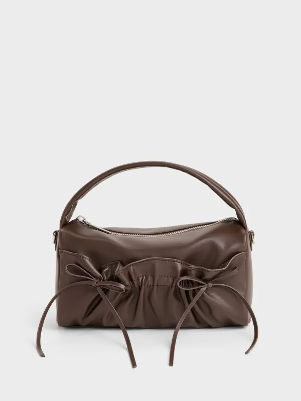 CHARLES & KEITH - Reese Ruched Bow Top Handle Bag made by Charles & Keith