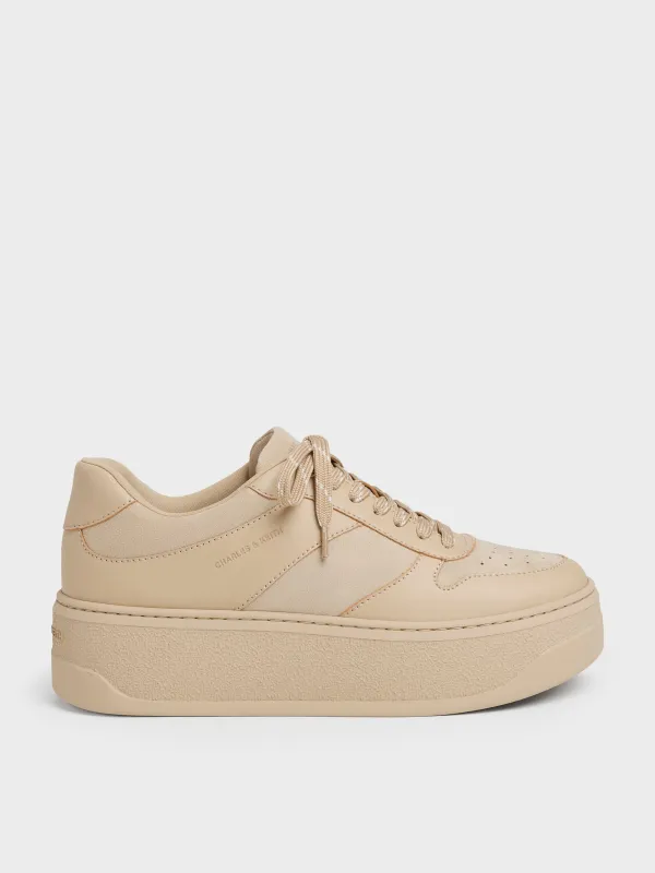Charles & Keith - Faux Suede Platform Sneakers made by Charles & Keith
