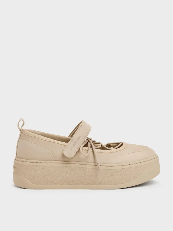 Charles & Keith - Faux Suede Mary Jane Platform Sneakers made by Charles & Keith