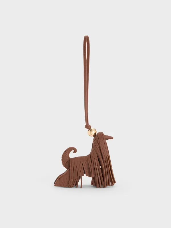 Charles & Keith - Leather Fringed Dog Charm made by Charles & Keith