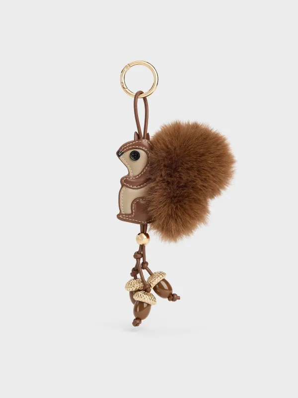 Charles & Keith - Furry Squirrel Acorn Charm made by Charles & Keith