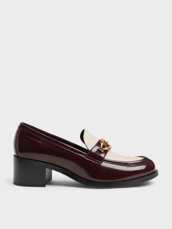CHARLES & KEITH - Two-Tone Metallic-Buckle Loafer Pumps made by Charles & Keith
