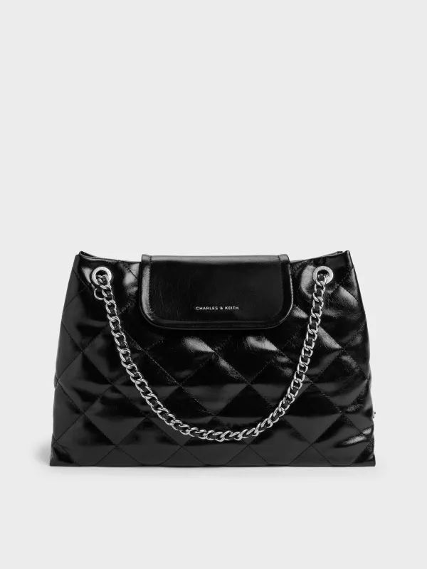 CHARLES & KEITH - Large Apfra Quilted Shoulder Bag made by Charles & Keith
