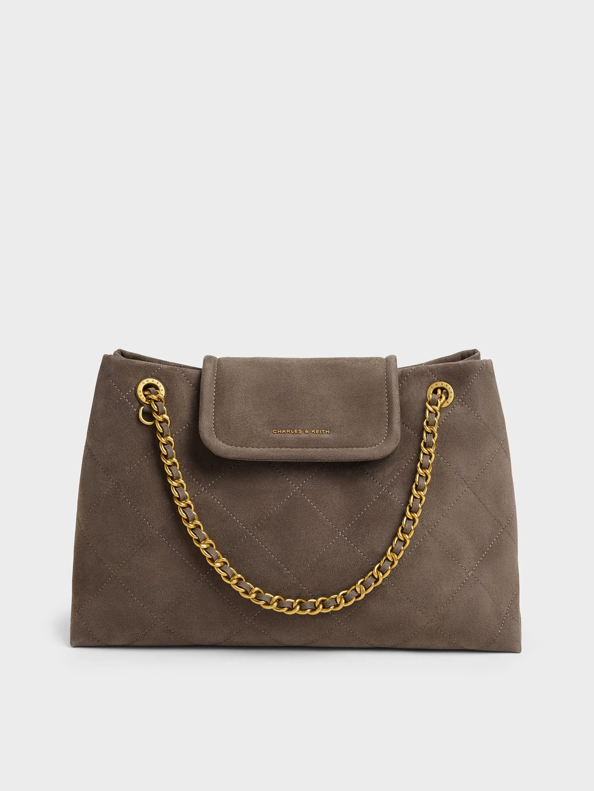 CHARLES & KEITH - Large Apfra Quilted Shoulder Bag sold by Charles & Keith