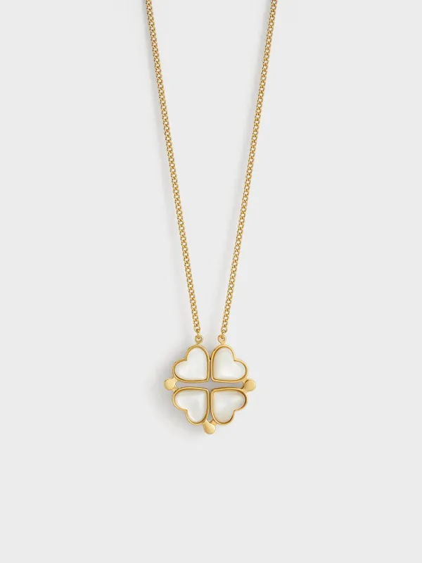 CHARLES & KEITH - Annalise Clover Heart Necklace made by Charles & Keith