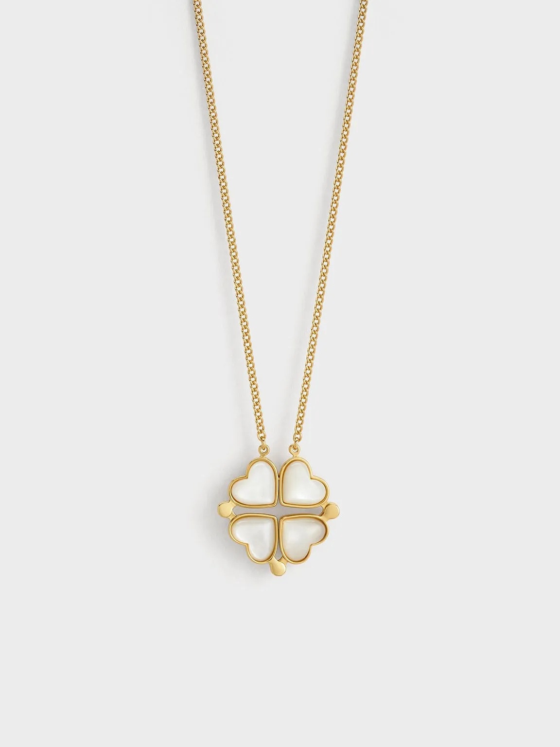 CHARLES & KEITH - Annalise Clover Heart Necklace sold by Charles & Keith