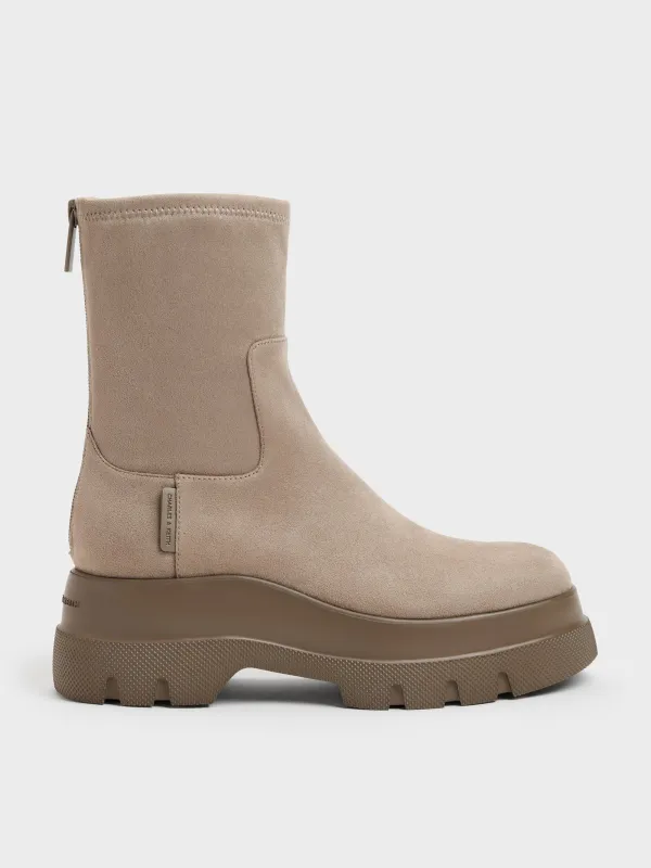 CHARLES & KEITH - Leoi Faux Suede Chunky Ankle Boots made by Charles & Keith