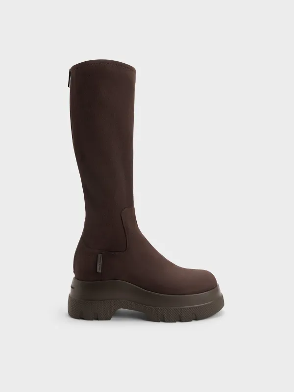CHARLES & KEITH - Leoi Faux Suede Chunky Knee-High Boots made by Charles & Keith