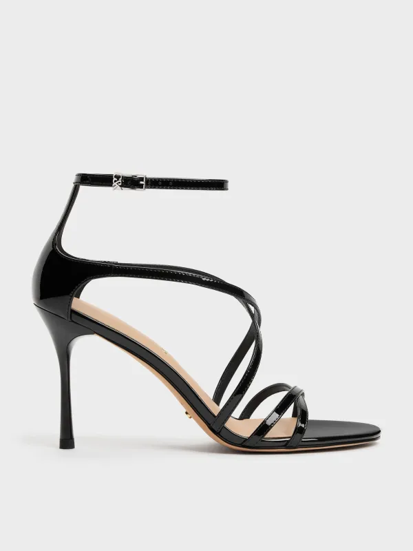 CHARLES & KEITH - Patent Leather Strappy Stiletto Sandals made by Charles & Keith