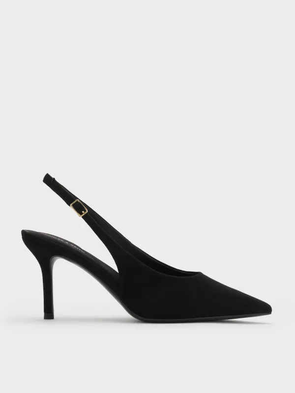 CHARLES & KEITH - Emelia Faux Suede Slingback Pumps made by Charles & Keith