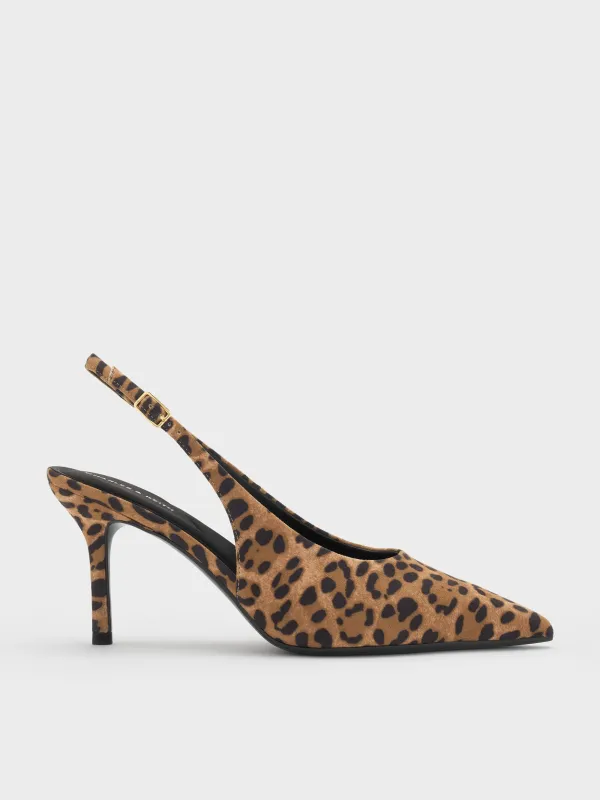 CHARLES & KEITH - Emelia Leopard-Print Slingback Pumps made by Charles & Keith