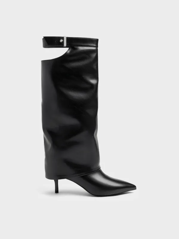CHARLES & KEITH - Cut-Out Stiletto Knee-High Boots made by Charles & Keith