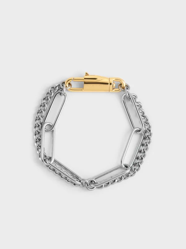 CHARLES & KEITH - Delfina Two-Tone Double-Chain Bracelet made by Charles & Keith