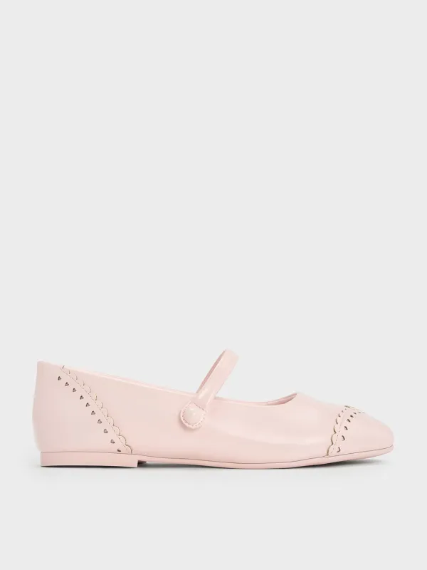 CHARLES & KEITH - Marianne Girls' Heart Mary Jane Flats made by Charles & Keith