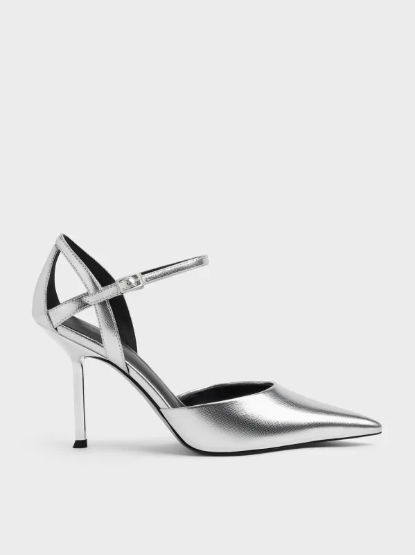 CHARLES & KEITH - Metallic D'Orsay Stiletto Pumps made by Charles & Keith