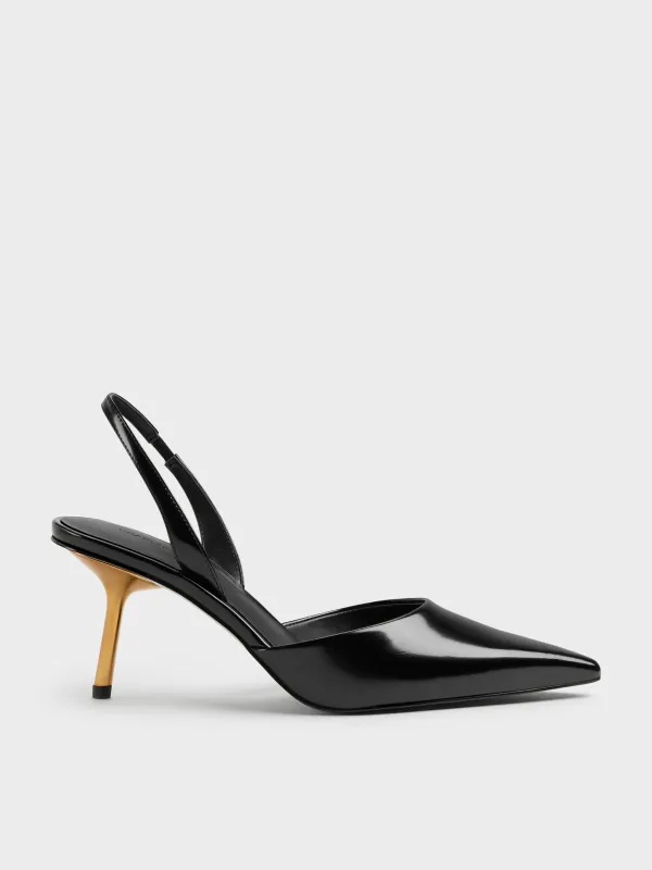 CHARLES & KEITH - Pointed Slant-Heel Slingback Pumps made by Charles & Keith